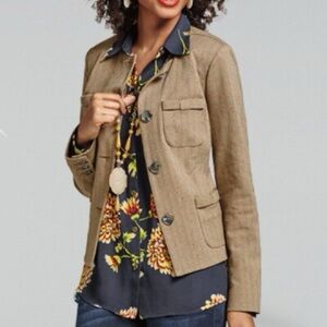 Cabi herringbone tweed Penny blazer jacket M